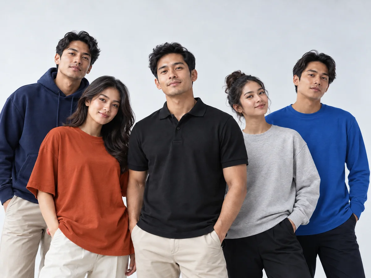 Pilihan pakaian polos Yarn & Spindle di Tweeshirt